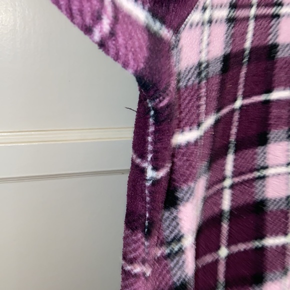 Crossroads Woman 1X Purple White Plaid Half Zip Up Sweater - Picture 9 of 13